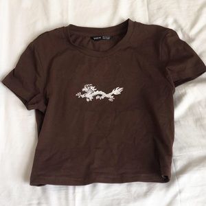 Brown graphic top